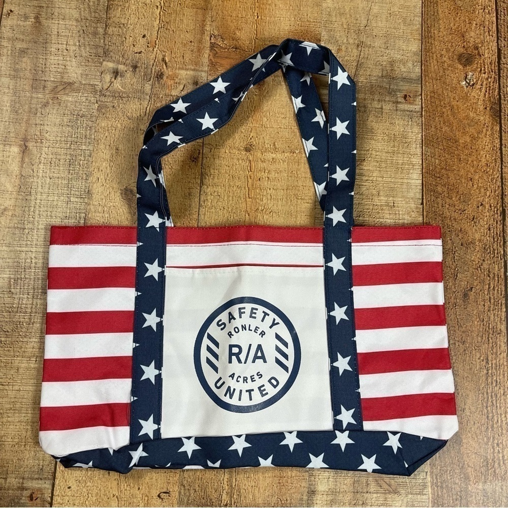 Ronler Acres R/A Safety United USA Flag Patriotic Tote Bag Summer Beach Pool